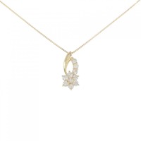 K18YG フラワー ダイヤモンド ネックレス 0.50CT