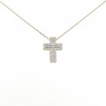 K18YG/K18WG 2WAY クロス ダイヤモンド ネックレス 0.54CT