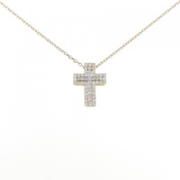 K18YG/K18WG 2WAY クロス ダイヤモンド ネックレス 0.54CT