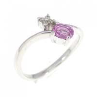 K18WG サファイヤ リング 0.24CT 拡散処理未検査