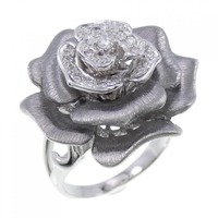 K18WG ローズ ダイヤモンド リング 0.21CT