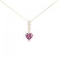 K18YG ハート ガーネット ネックレス