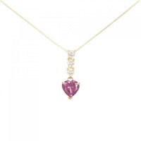 K18YG ハート ガーネット ネックレス