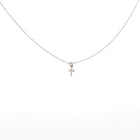 K10YG クロス ダイヤモンド ネックレス 0.033CT