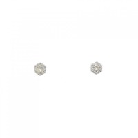 K14WG ソリティア ダイヤモンド ピアス 0.2CT