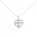 K18WG ハート×クロス ダイヤモンド ネックレス 0.38CT