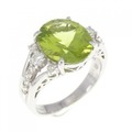 K18WG ペリドット リング 3.48CT