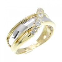 K18YG/PT ダイヤモンド リング 0.10CT