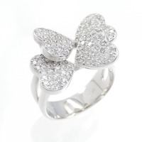 K18WG ハート パヴェ ダイヤモンド リング 0.76CT