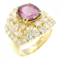 K18YG ルビー リング 1.24CT