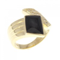 K18YG オニキス リング