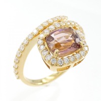 K18YG ゾイサイト リング 2.01CT