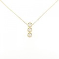 K18YG スリーストーン ダイヤモンド ネックレス 0.30CT