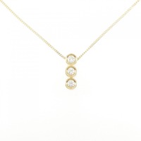 K18YG スリーストーン ダイヤモンド ネックレス 0.30CT