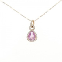 K18YG サファイヤ ネックレス 1.528CT 拡散処理未検査