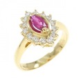 K18YG ルビー リング 0.38CT