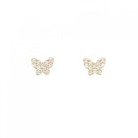 K18PG バタフライ ダイヤモンド ピアス 0.12CT