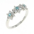 K18WG フラワー トルマリン リング 0.07CT