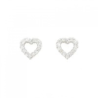 K18WG ハート ダイヤモンド ピアス 0.34CT