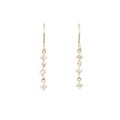 K18PG スリーストーン ダイヤモンド ピアス 0.2CT