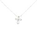 K18WG クロス ダイヤモンド ネックレス 0.03CT