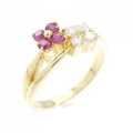 K18YG フラワー ルビー リング 0.28CT