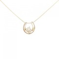 K18PG ホースシュー ダイヤモンド ネックレス 0.1CT