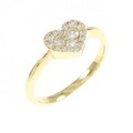 K18YG ハート ダイヤモンド リング 0.20CT