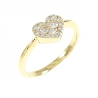K18YG ハート ダイヤモンド リング 0.20CT