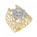 K18YG/PT ダイヤモンド リング 0.13CT