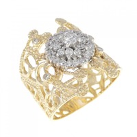 K18YG/PT ダイヤモンド リング 0.13CT