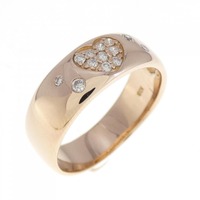 K18PG ハート ダイヤモンド リング 0.15CT
