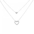 K18WG ハート ダイヤモンド ネックレス 0.10CT