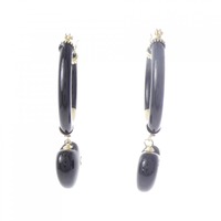 K18YG ハート オニキス ピアス