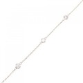 K18PG スリーストーン ダイヤモンド ブレスレット 0.27CT