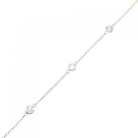 K18PG スリーストーン ダイヤモンド ブレスレット 0.27CT