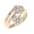 K18PG フラワー ダイヤモンド リング 0.50CT