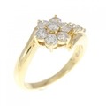 K18YG フラワー ダイヤモンド リング 0.50CT