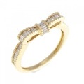 K18YG リボン ダイヤモンド リング 0.30CT