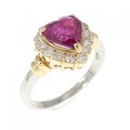PT/K18YG ハート ルビー リング 1.07CT