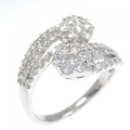 K18WG フラワー ダイヤモンド リング 1.00CT