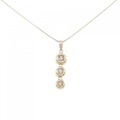 K18YG スリーストーン ダイヤモンド ネックレス 0.50CT