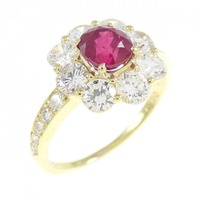 K18YG 非加熱 ルビー リング 0.879CT