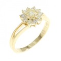 K18YG フラワー ダイヤモンド リング 0.32CT