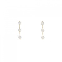 【リメイク】K18YG スリーストーン ダイヤモンド ピアス 0.20CT