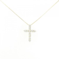 K18YG クロス ダイヤモンド ネックレス 0.51CT