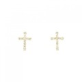 アガット クロス ダイヤモンド ピアス 0.10CT