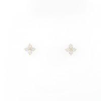 【リメイク】K18YG フラワー ダイヤモンド ピアス 0.30CT