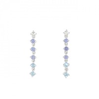 K18WG カラーストーン ピアス