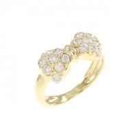 K18YG リボン ダイヤモンド ピンキー リング